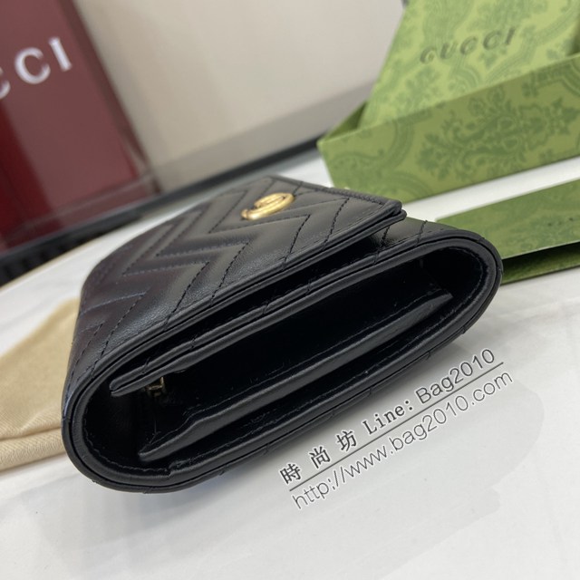 Gucci專櫃古馳最新款三折短錢包女士錢夾 jh2471型號：598629